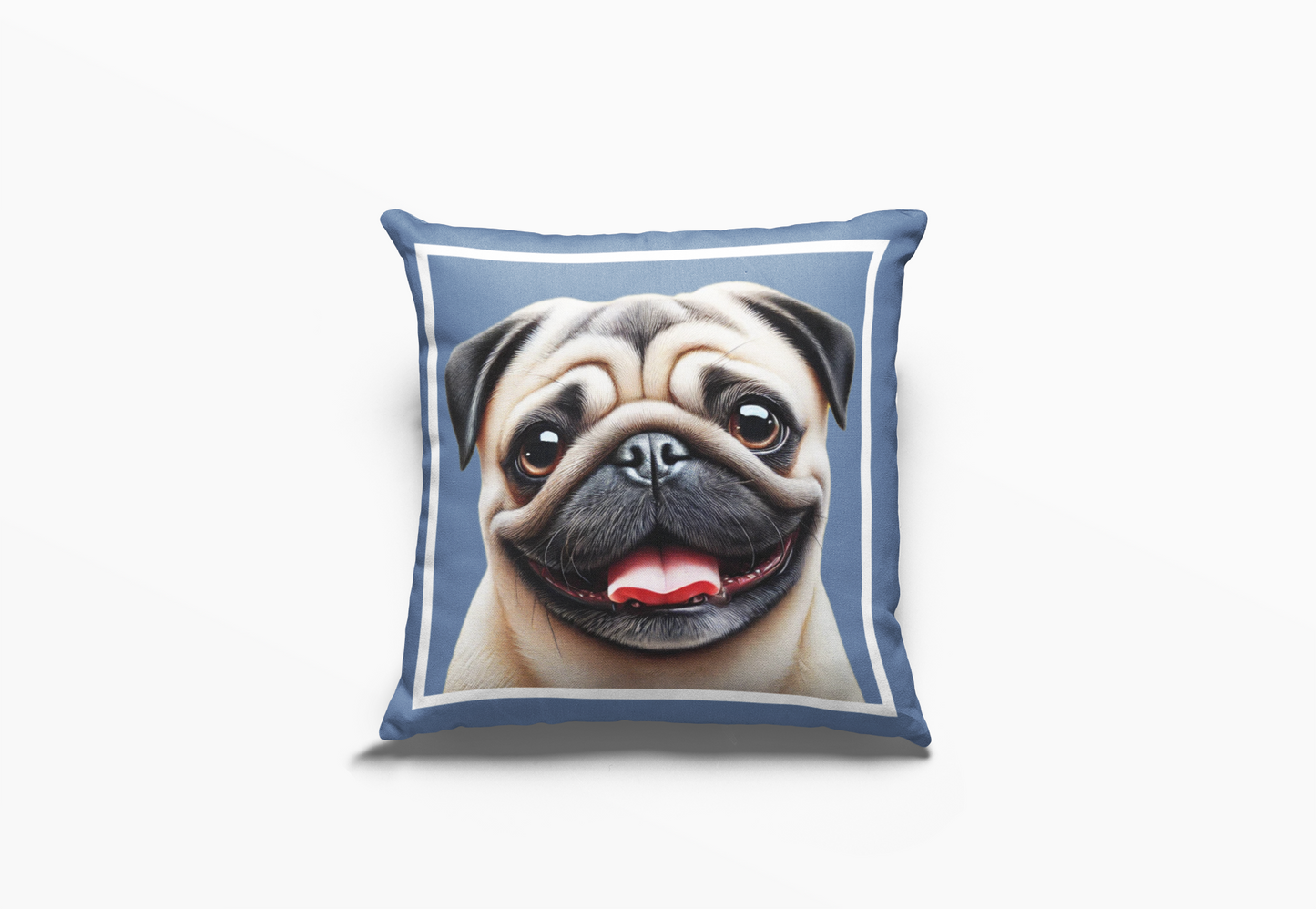 Pip en Pop Dekor Blou Pug Kussing