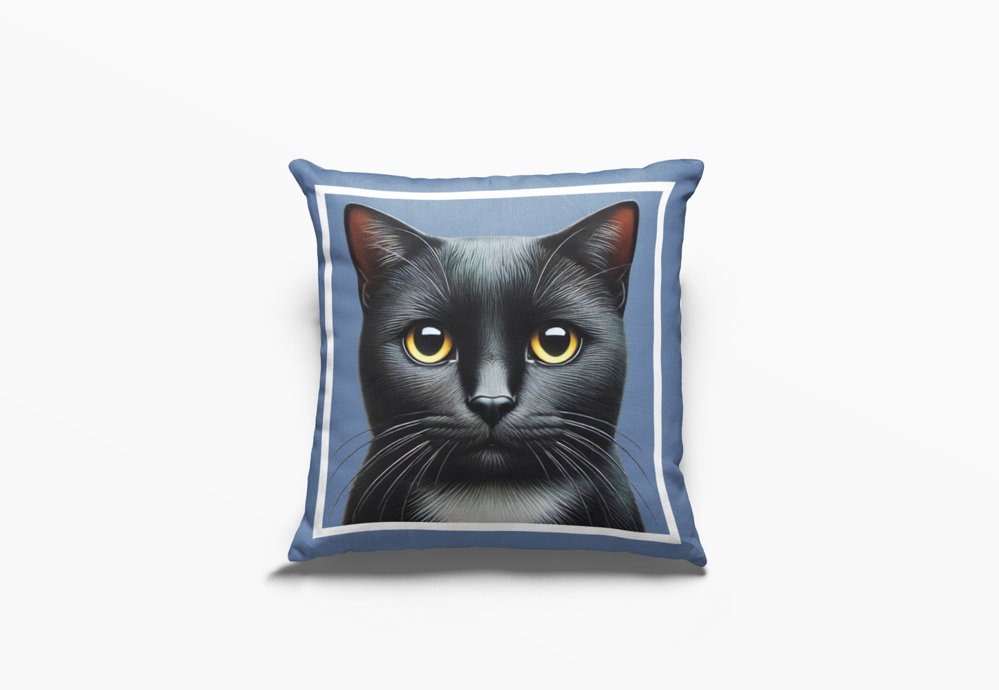 Pip en Pop Dekor Blou Swart Kat Kussing