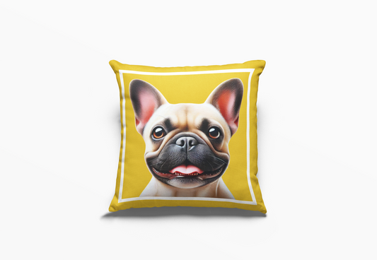 Pip en Pop Dekor Geel Frenchie Kussing