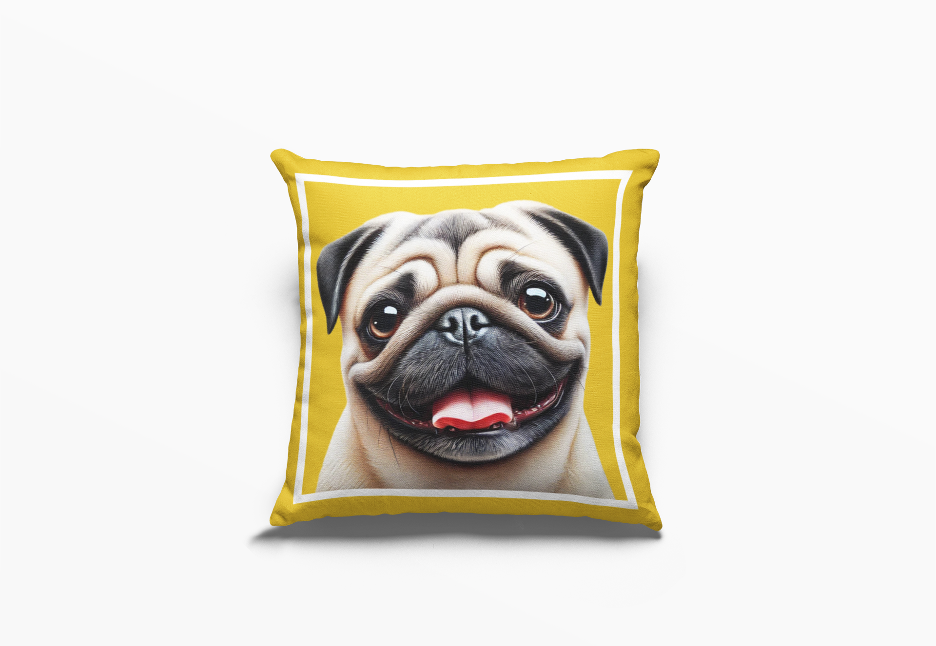 Pip en Pop Dekor Geel Pug Kussing