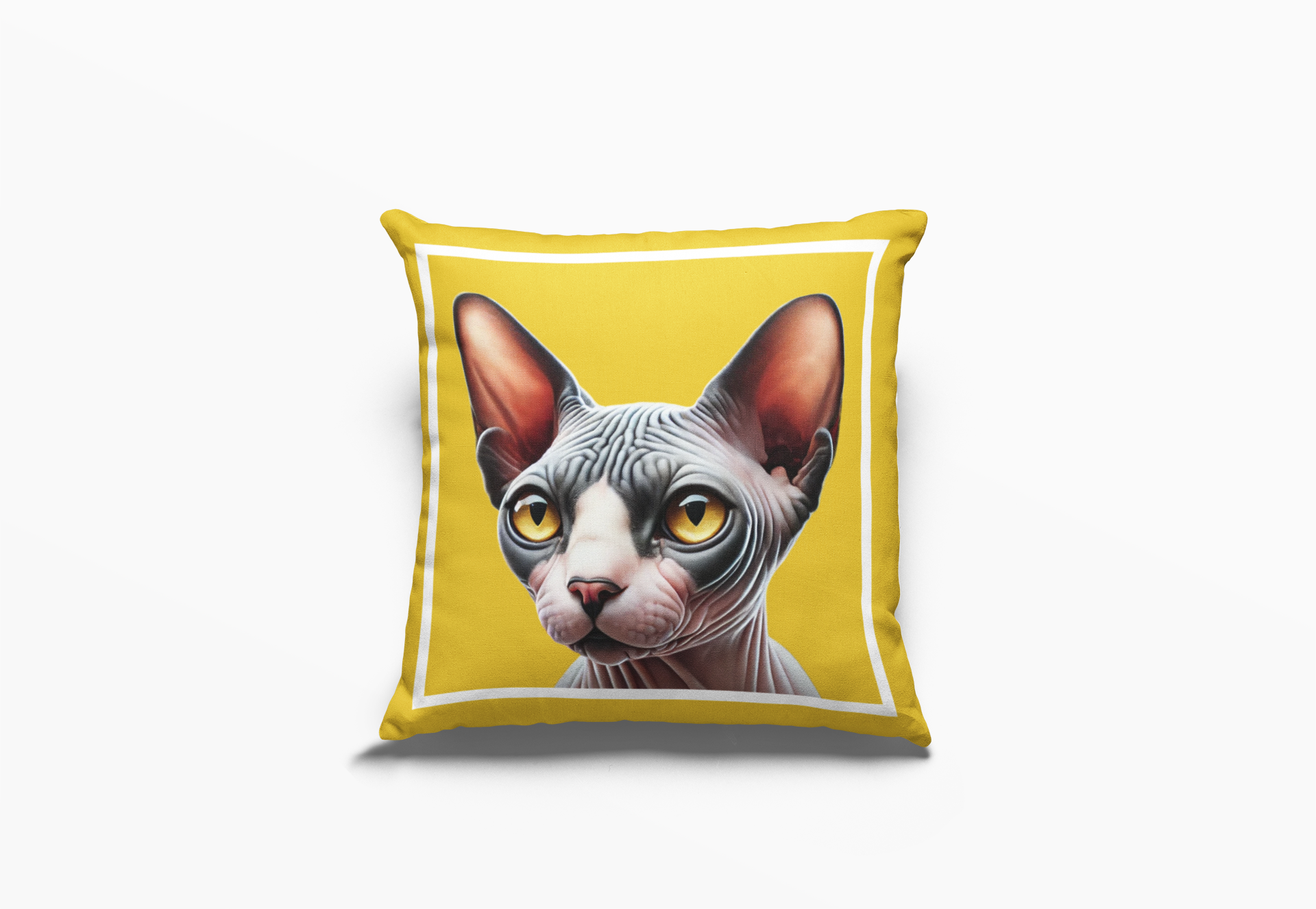 Pip en Pop Dekor Geel Sphynx Kat Kussing