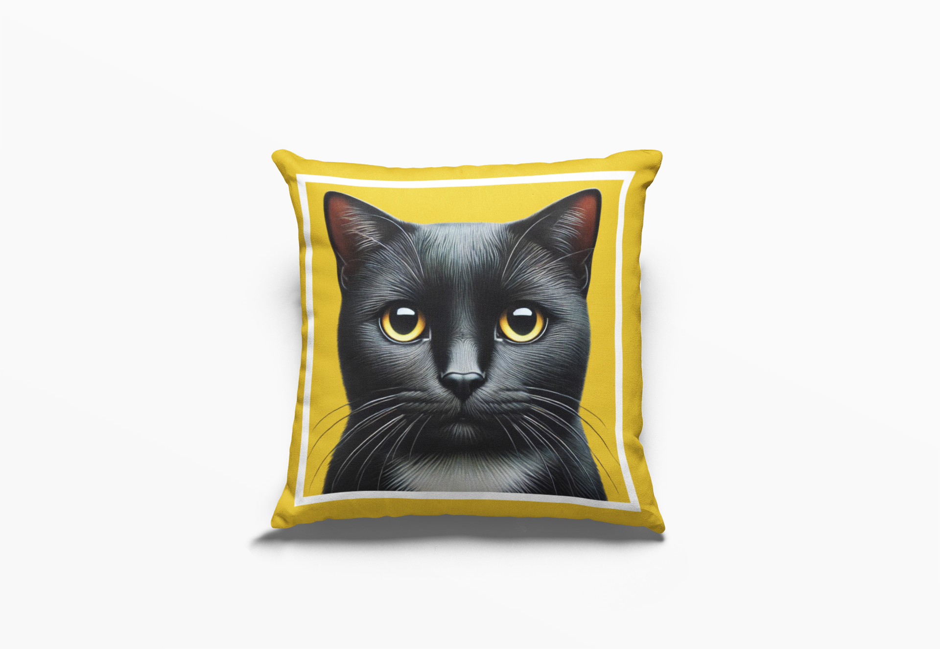 Pip en Pop Dekor Geel Swart Kat Kussing