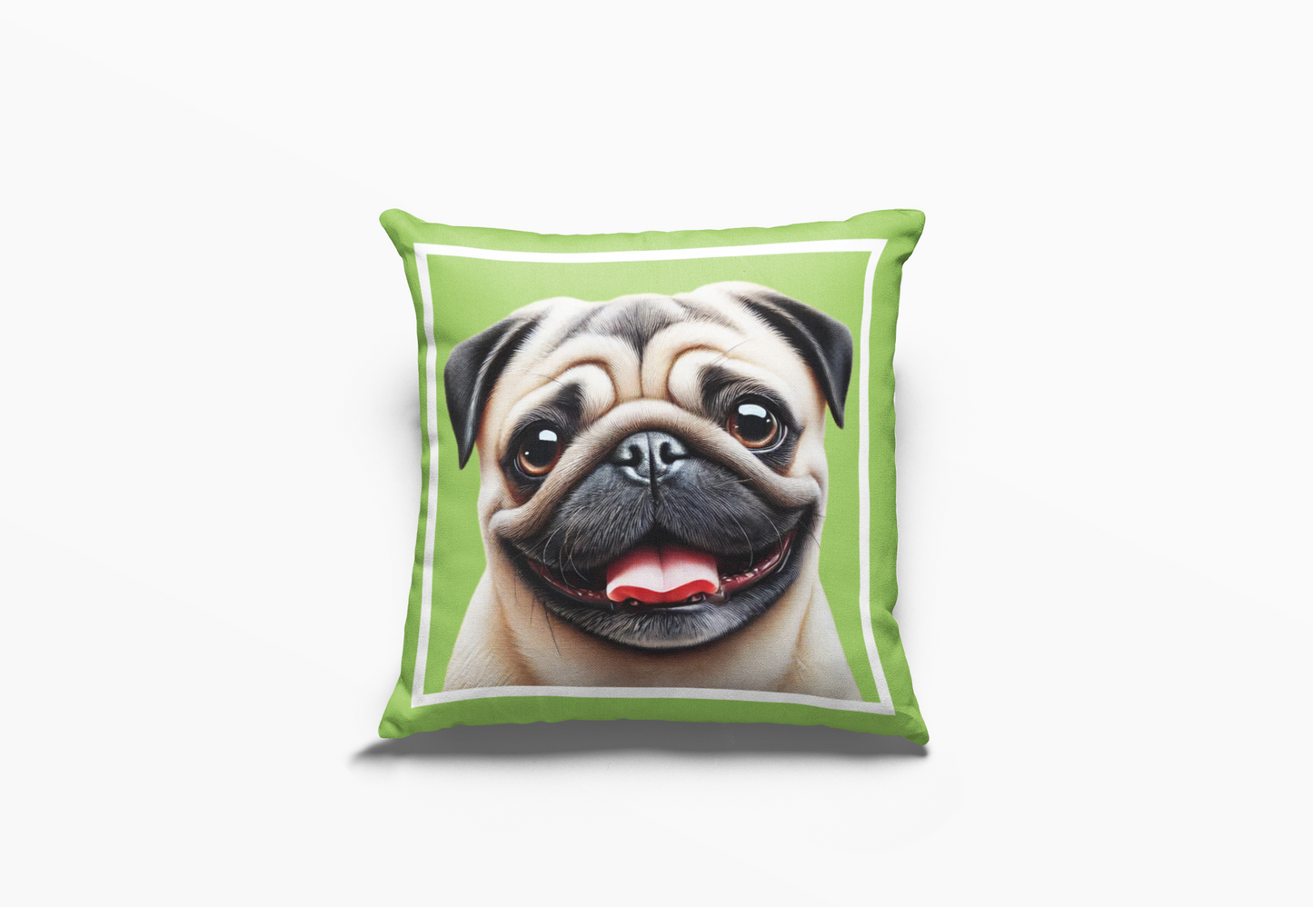 Pip en Pop Dekor Lig Groen Pug Kussing
