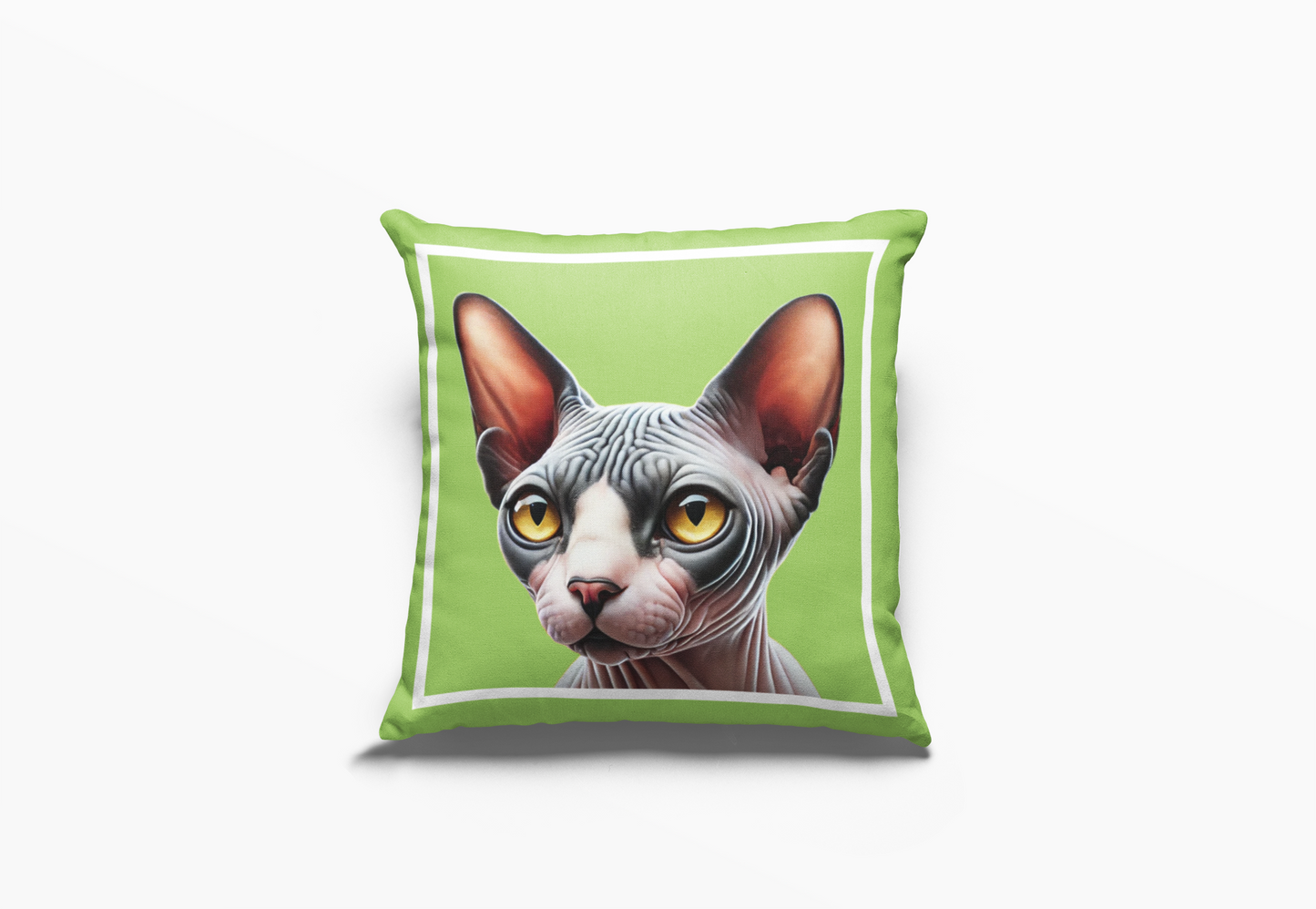 Pip en Pop Dekor Lig Groen Sphynx Kat Kussing