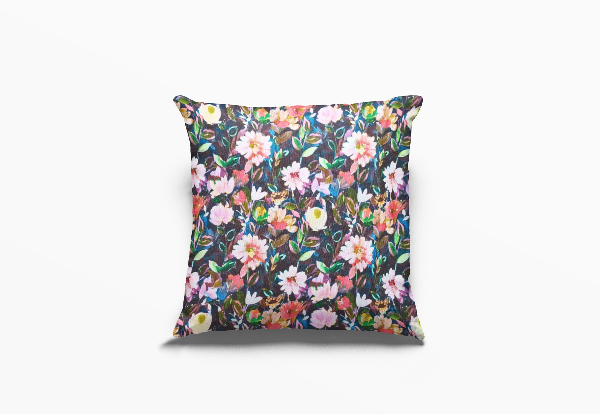 Pip en Pop Dekor Swart Blomme Kussing Agterkant