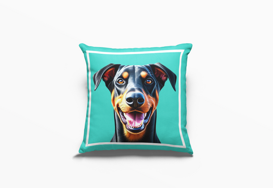 Pip en Pop Dekor Turkoois Dobermann Kussing