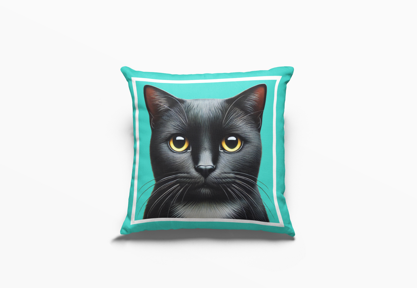 Pip en Pop Dekor Turkoois Swart Kat Kussing