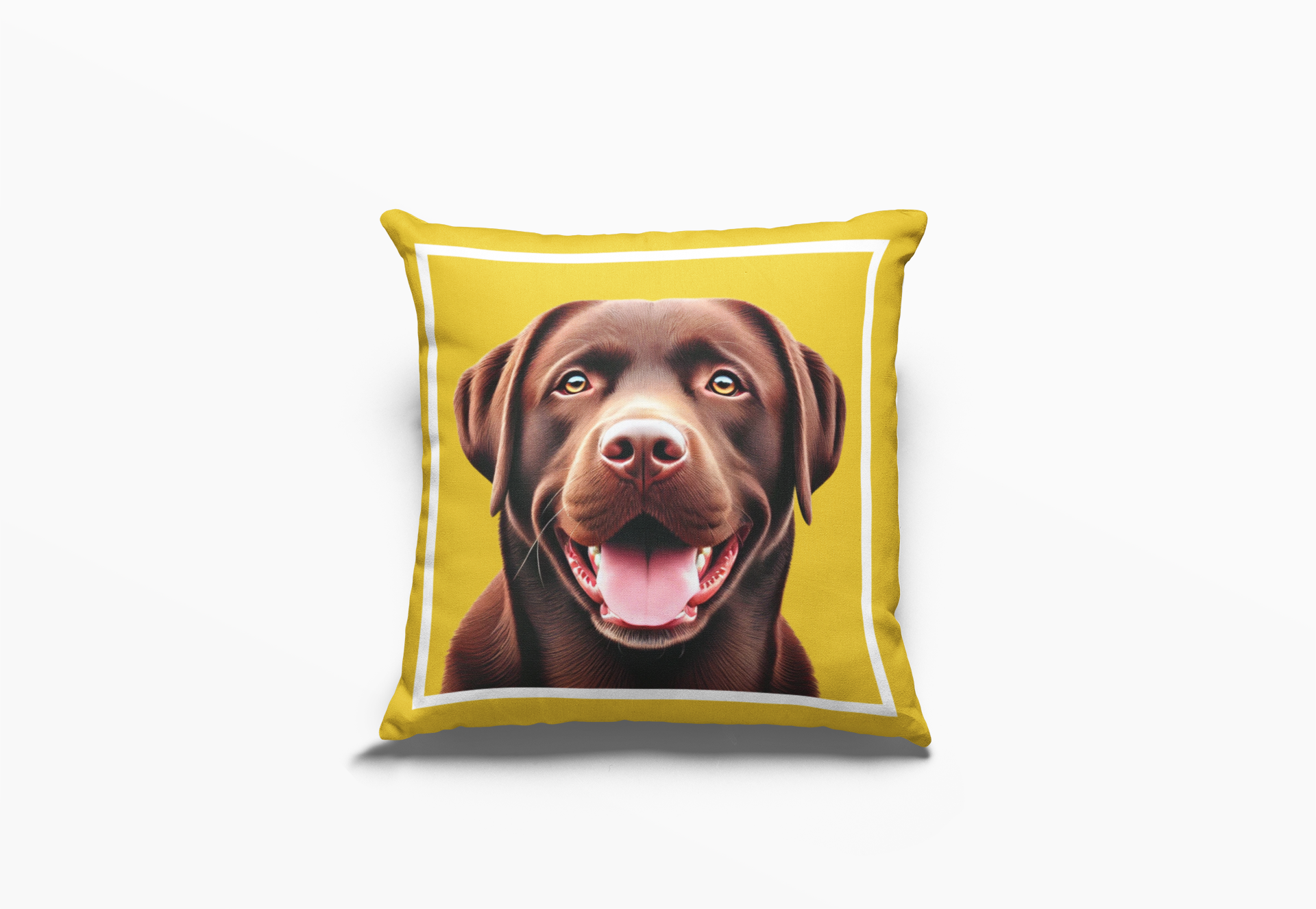 Pip en Pop Dekor Sjokolade Labrador Geel Kussing
