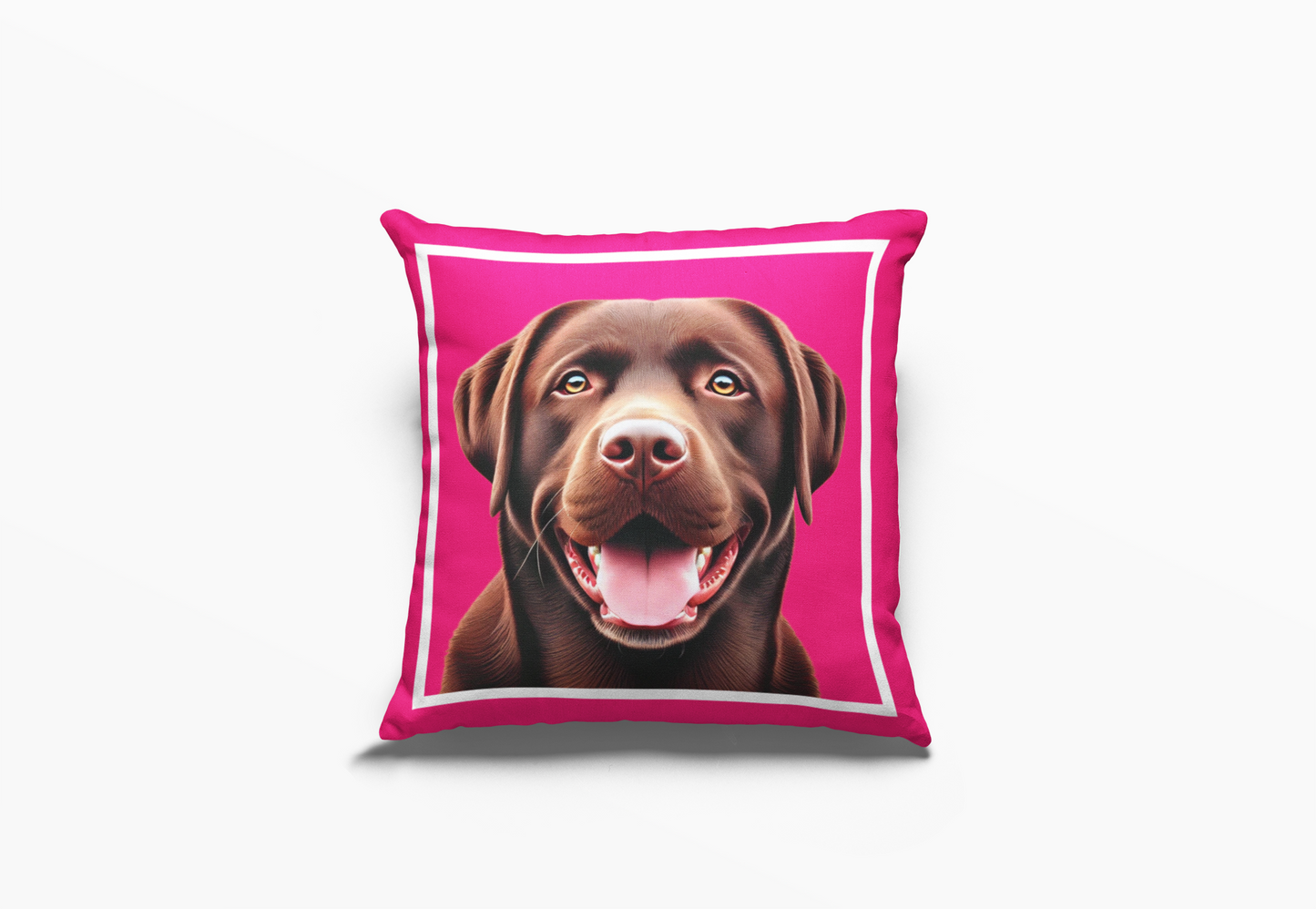 Pip en Pop Dekor Sjokolade Labrador Pienk Kussing 