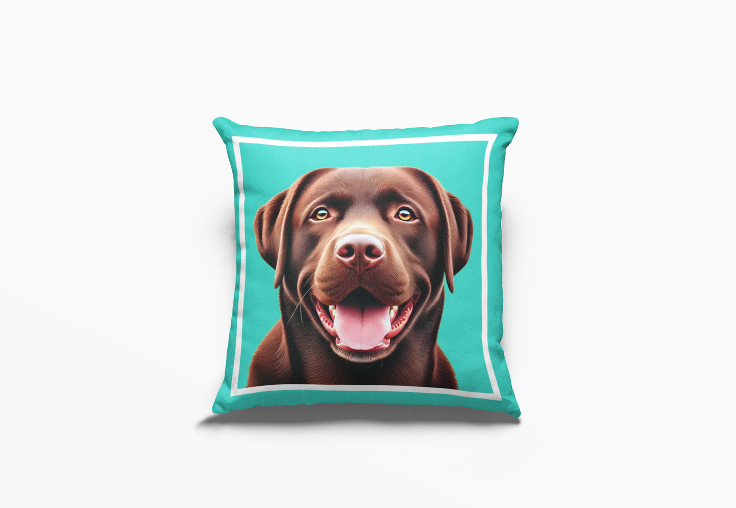 Pip en Pop Dekor Sjokolade Labrador Terkoois Kussing
